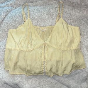 PacSun L.A HEARTS Light Yellow, Fly Away Button Front Crop Tank.